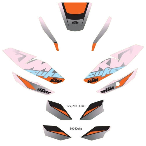 KTM OEM GRAPHIC KIT DUKE 2015 (90608999300) - SKU:KTM90608999300