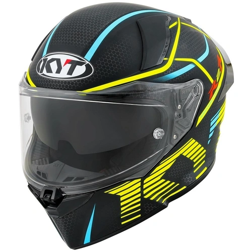 KYT R2R Concept Helmet - Matte Black/Yellow - XS - SKU:KY6R2001054