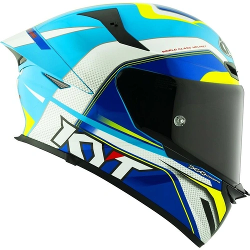 KYT TT Revo GP Full Face Helmet - White/Blue - XS - SKU:KY6TR000454