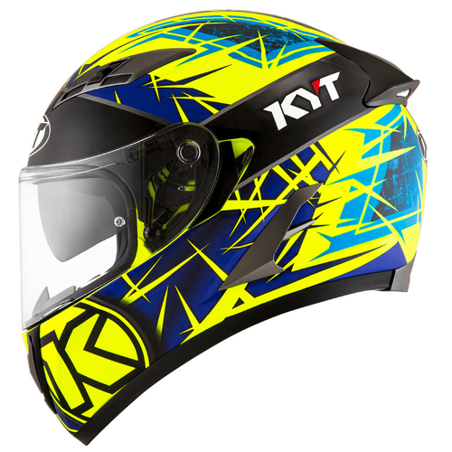 KYT Falcon 2 Rift Helmet - Yellow/Blue - SKU:KYSF2000256-p
