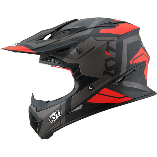 KYT Jump Shot #3 Helmet - Matte Black/Fluro Red - XS - SKU:KYSJS000454
