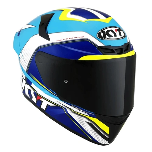 KYT TT-Course Grand Prix Helmet - White/Blue - XS - SKU:KYSTT000454