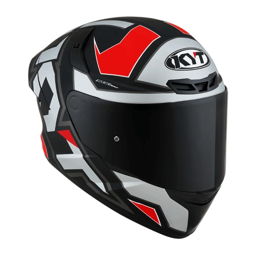 KYT TT-Course Electron Helmet - Grey/Red - S - SKU:KYSTT000656