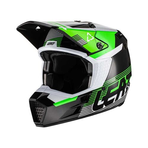 Leatt 2022 Youths Moto 3.5 Black Green Helmet