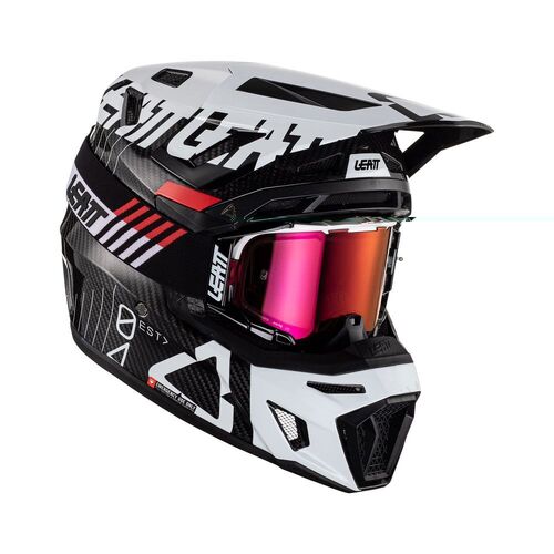 Leatt 2023 9.5 Carbon White Helmet Kit - SKU:L10230102-p