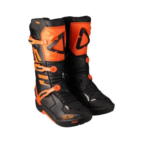 Leatt 2022 3.5 Black Orange Boots - Unisex - 10 - Adult - Black/Orange - SKU:L3022060183