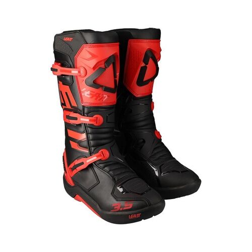 Leatt 2022 3.5 Black Red Boots - Unisex - 9 - Adult - Black/Red - SKU:L3022060192