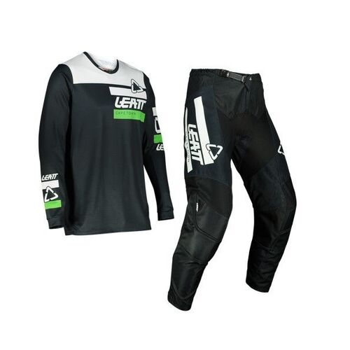 Leatt 2022 Moto 3.5 Black Ride Kit - Unisex - Large/34 - Adult - Black - SKU:L5022040403