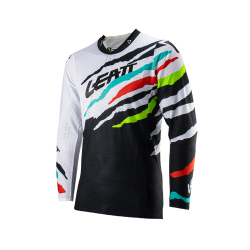 Leatt 2023 Moto 5.5 Ultraweld Tiger Jersey - Black/White