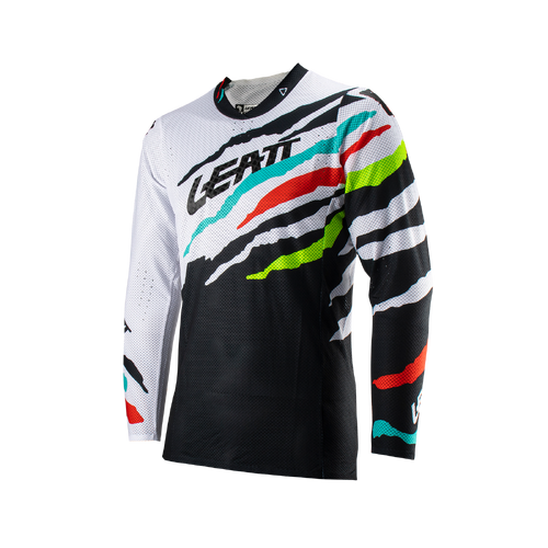 Leatt Moto 5.5 Ultraweld Tiger Jersey - Black/White