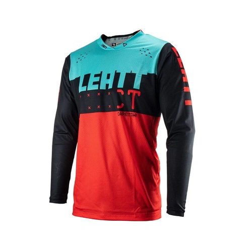 Leatt Moto 4.5 Lite Jersey - Black/Red/Fuel - XL - SKU:L5023032053