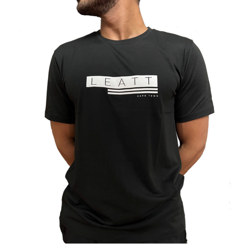 Leatt Logo T-Shirt - Black/White - M - SKU:L8022002011