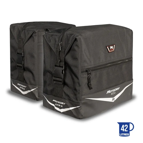 Motodry ZXS-2 Eco Series Square-Line Saddlebags 42L - Black