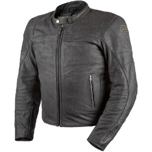 Rjays Calibre II Perforated Black Leather Jacket - Unisex - Small - Adult - Black - SKU:LJ0020BK03