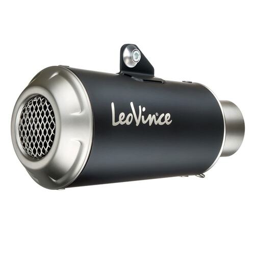 LeoVince LV-10 Full Exhaust System - Stainless Black - Honda MSX 125 / Grom 17-20 - SKU:LVFS15237B