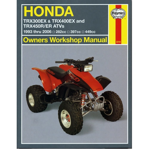 Haynes Repair Manual - Honda TRX300EX/TRX400EX/TRX450R/ER ATVs 93-06