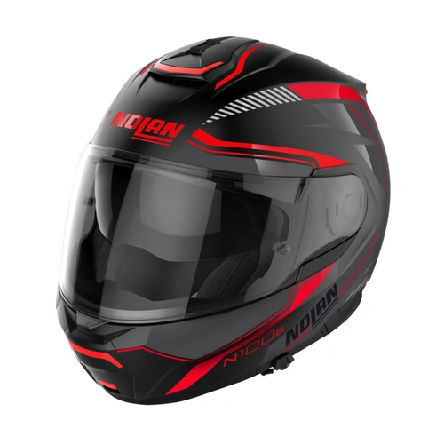 Nolan N100-6 Flip Up Surveyor Helmet - Flat Black/Red/Grey - XS - SKU:NHN100602154