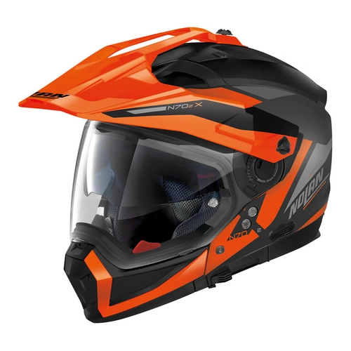 Nolan N70-2 X Adventure Stunner Helmet - Flat Black/Orange/Grey - XS - SKU:NHN702X05254