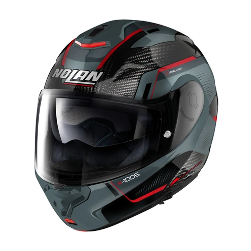 Nolan X-1005 UC Flip Up Undercover Helmet - Carbon Grey/Red
