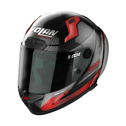 Nolan X-804 RS Hot Lap Helmet - Carbon/Red - XS - SKU:NHX80401354