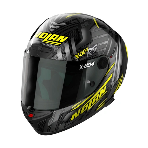 Nolan X-804 RS Spectre Helmet - Carbon/Yellow/Chrome
