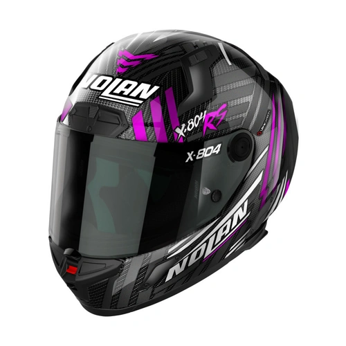 Nolan X-804 RS Spectre Helmet - Carbon/Pink/Chrome