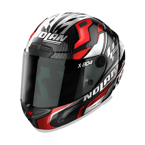 Nolan X-804 RS Motogp Helmet - Carbon/Red/White - XL - SKU:NHX80402262
