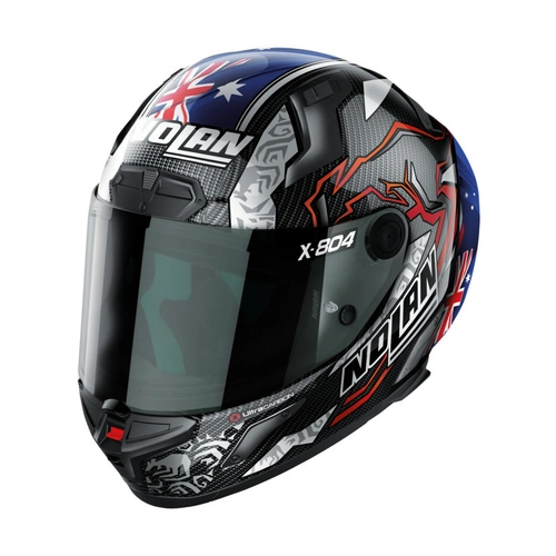 Nolan X-804 RS Stoner Helmet - Carbon/Blue/White/Red