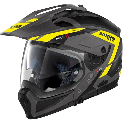 Nolan N70-2X Grandes Alpes Helmet - Matte Grey/Black/Yellow - S - SKU:NLN702X223