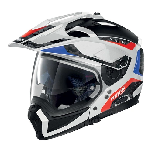 Nolan N70-2 Torpedo N-Com Helmet - White/Red/Blue - M - SKU:NLN702X6345