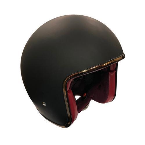 Nexports Nj-02 El Diablo Helmet - Red Leather/Velour Liner - Matte Black - XS - SKU:NXNJ02EDMBK54