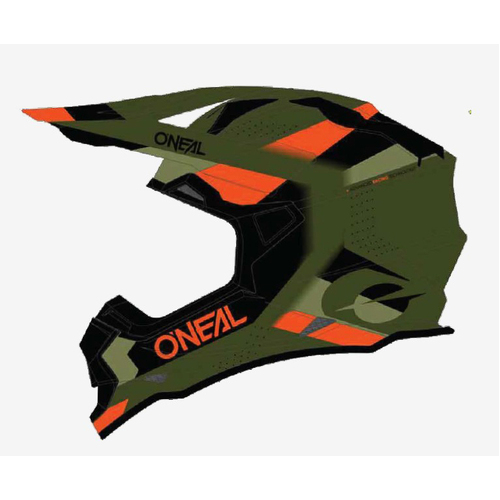 Oneal 2023 2 Series Spyde Helmet - Green/Black/Orange - L - SKU:ON0200124