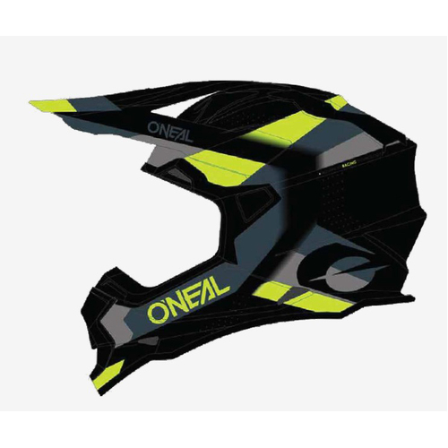 Oneal 2023 2 Series Spyde Black Grey Neon Yellow Helmet