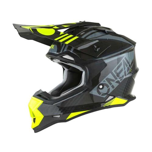 Oneal 2022 Youth 2 Series Rush V.22 Grey Neon Yellow Helmets - Unisex - Medium - Youth - Grey/Yellow - SKU:ON0200322