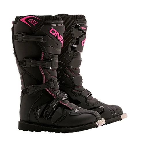 Oneal Kids Rider Boots - Black/Pink - K13 - SKU:ON0325700