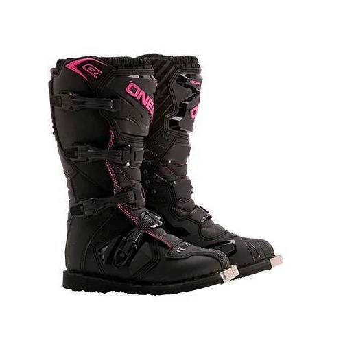 Oneal Rider Boots - Black/Pink - 6 - SKU:ON0325706