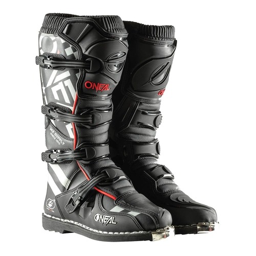 Oneal Element Squadron Boots - Black/Grey - 39 - SKU:ON0332607