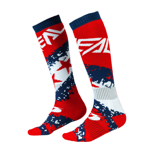 Oneal Pro MX Stars Red Blue Socks - SKU:ON0356772