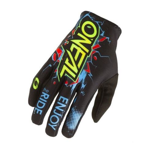 Oneal 2023 Matrix Villain Black Gloves - Unisex - X-Large - Adult - Black - SKU:ON0391011