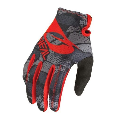 Oneal 2023 Matrix Camo Black Red Gloves - Unisex - Small - Adult - Black/Red - SKU:ON0391808