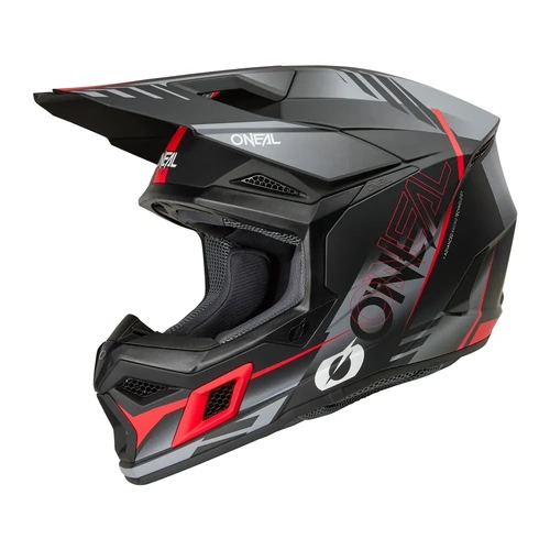 Oneal 2026 3SRS Haze V.26 MX Helmet - Black/Grey/Red - XS - SKU:ON0625181