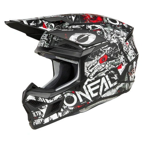Oneal 2025 Attack Helmet - Black/White - S - SKU:ON0625372