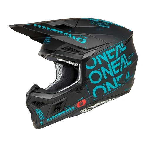 Oneal 2025 3SRS Static Helmet - Black/Teal - S - SKU:ON0625492