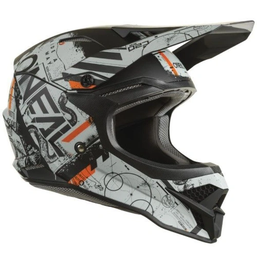 Oneal 3 SRS Scarz V.2 Helmet - Black/Grey/Orange