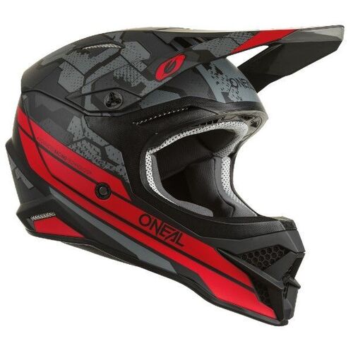 Oneal 2022 3 Series Camo V.22 Black Red Helmet - Unisex - Large - Adult - Black/Red - SKU:ON0627554
