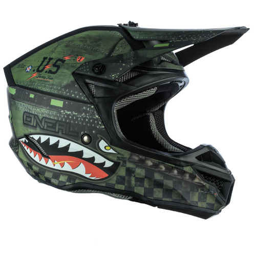 Oneal 5 Series Warhawk Black Green Helmet - SKU:ON0628003