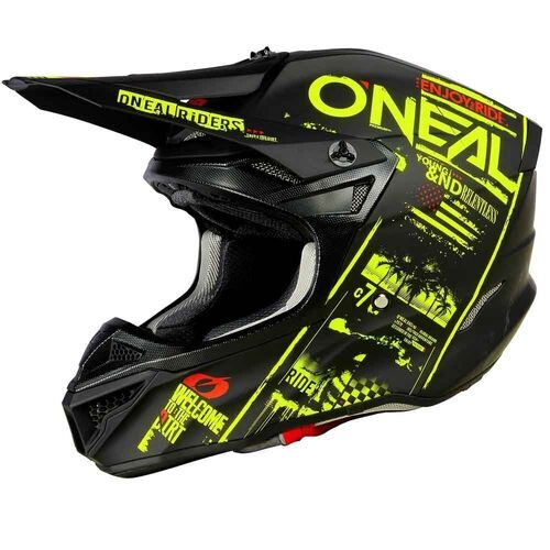 Oneal 2023 5 Series Attack Helmet - Black/Yellow - M - SKU:ON0628183