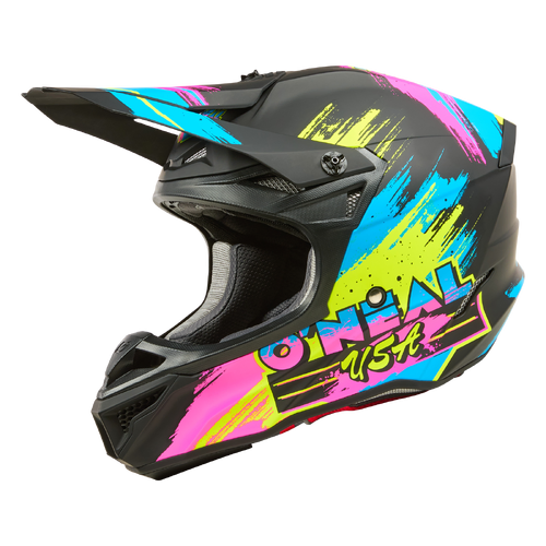 Oneal 2026 5SRS Reseda V.26 MX Helmet - Black/Neon Yellow - M - SKU:ON0628523