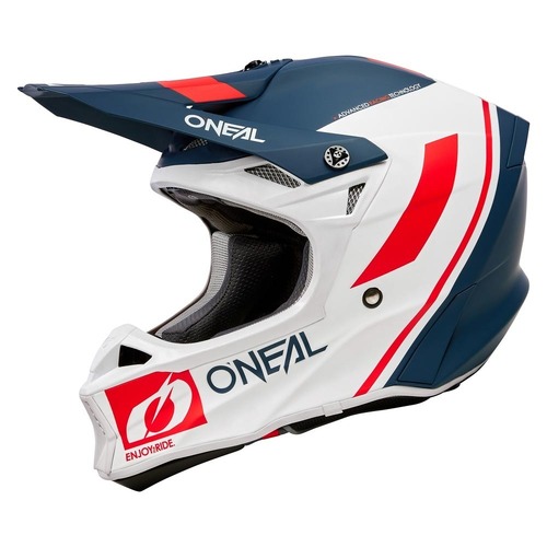 Oneal 2023 10 Series Flow Helmet - White/Red/Blue - XS - SKU:ON0630151