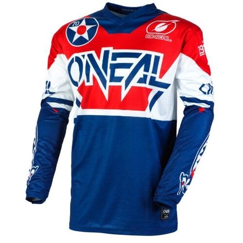 Oneal 2022 Youth Element Warhawk Blue Red Jersey - Unisex - Medium - Youth - Blue/Red - SKU:ONE001423